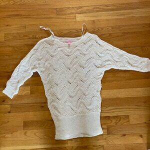 Lilly Pulitzer White Sweater/Swim Coverup, Size S